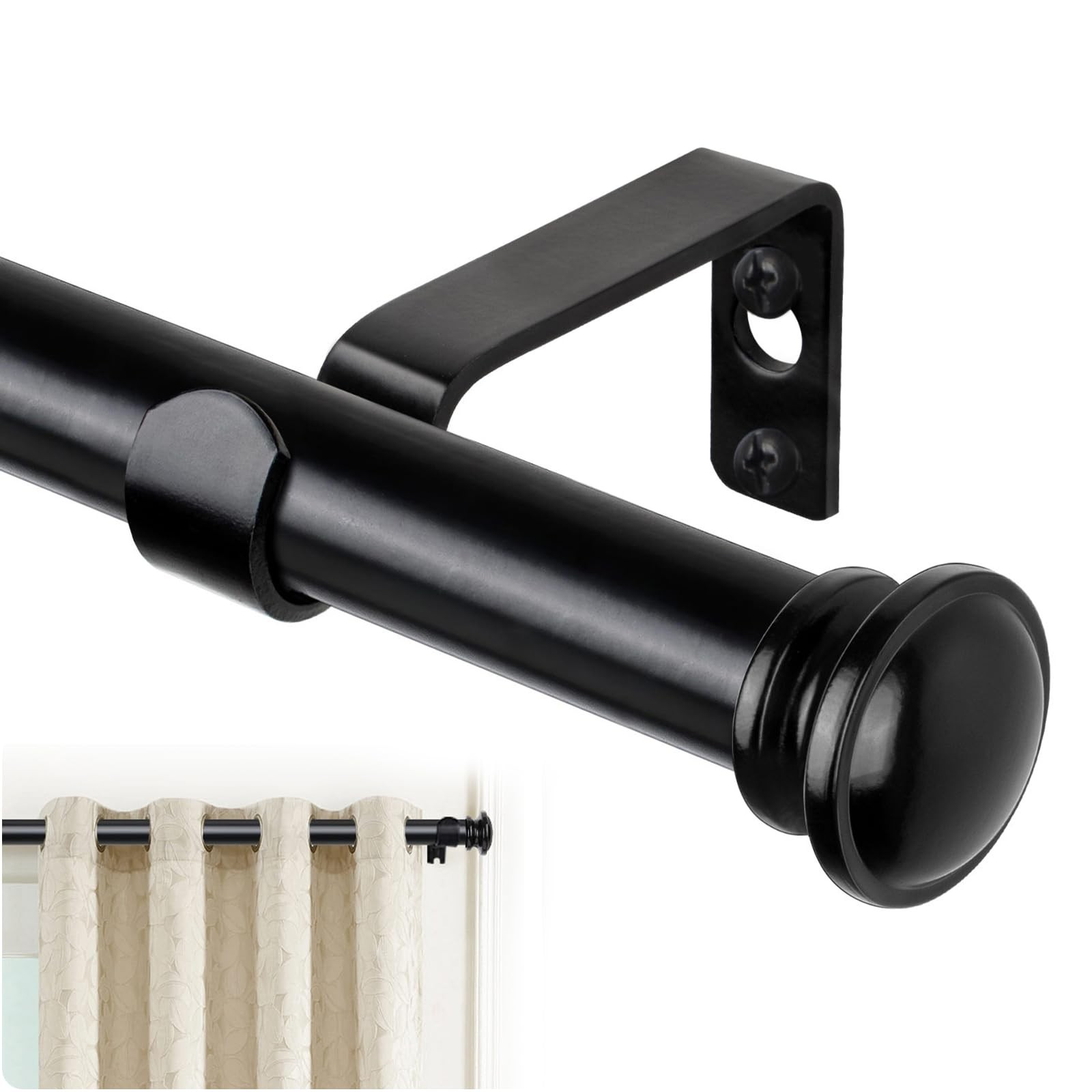 Curtain Rod 32 to 58 Inch(2.6-4.8ft), Telescoping Splicing 3/4 Drapery Rods f…