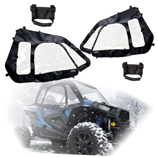 Soft Upper Doors For Polaris RZR XP 1000 / XP Turbo 2014-2023，YKK Zipper, TPU