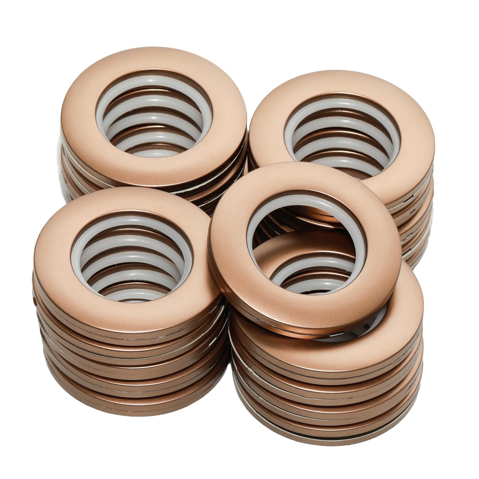 20 PCS Plastic Curtain Grommets Eyelet Rings Matte Coffee Inner 19/16 Inch