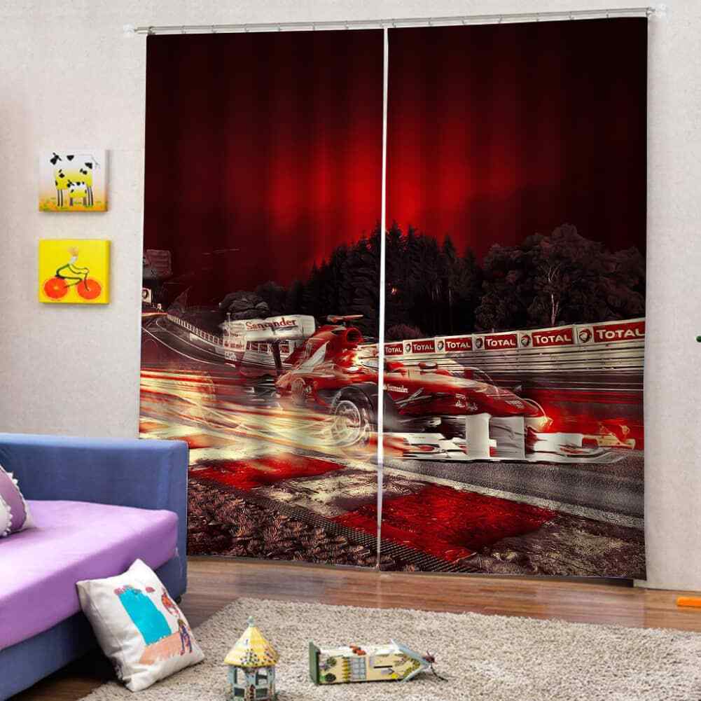 fierce competition under red sky Printing 3D Blockout Curtains Fabric Window