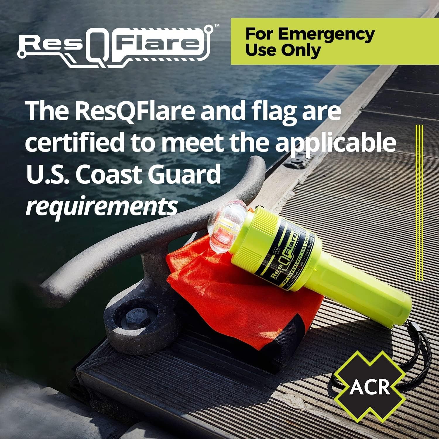 Waterproof ResQFlare E-Flare with Distress Flag – Safe, Lightweight & Compact