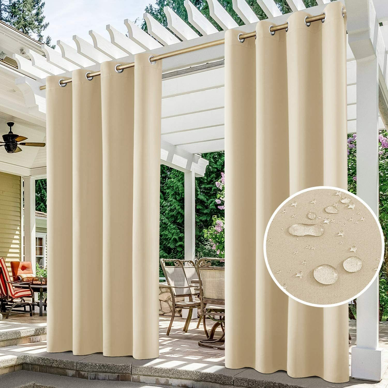 Waterproof Outdoor Curtains for Patio – Thermal Insulated, Sun Blocking Drapes