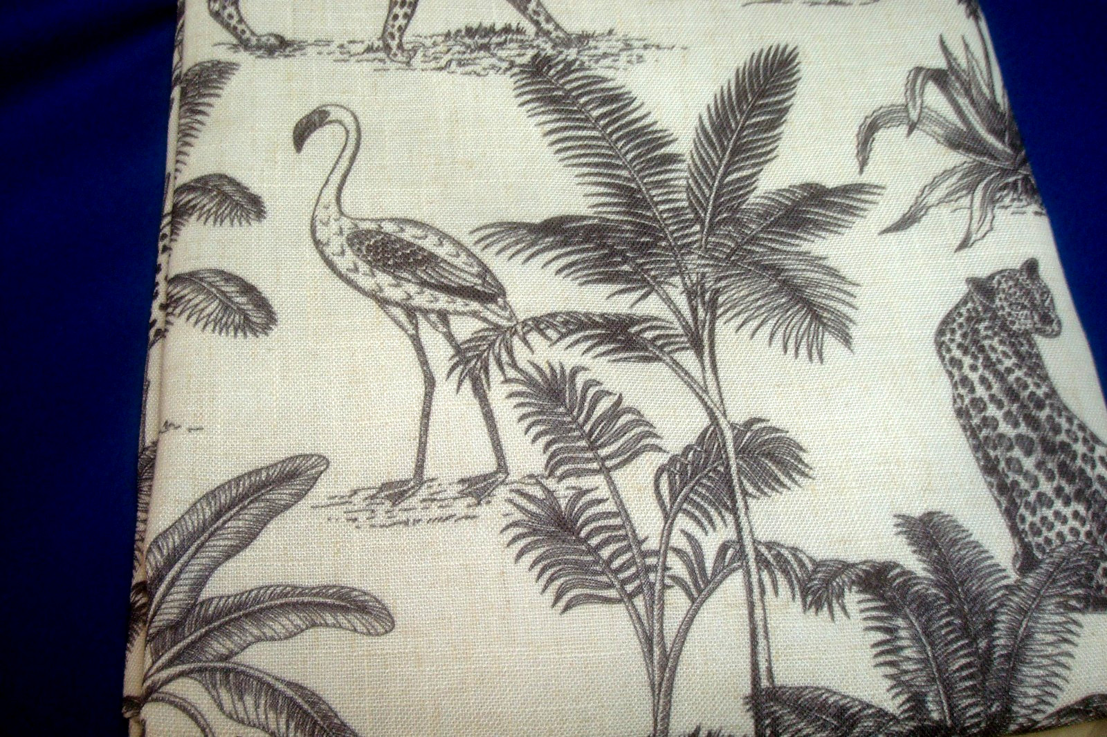 NWT Villeroy Boch Window Curtain Panels Lined 2 pc Jungle Toile Black out 84″ lg