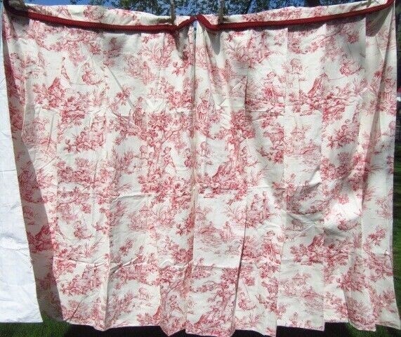 Covington Toile Custom 2pc 60 x 54 Cornice Mount Pleat Drapery Panel Set