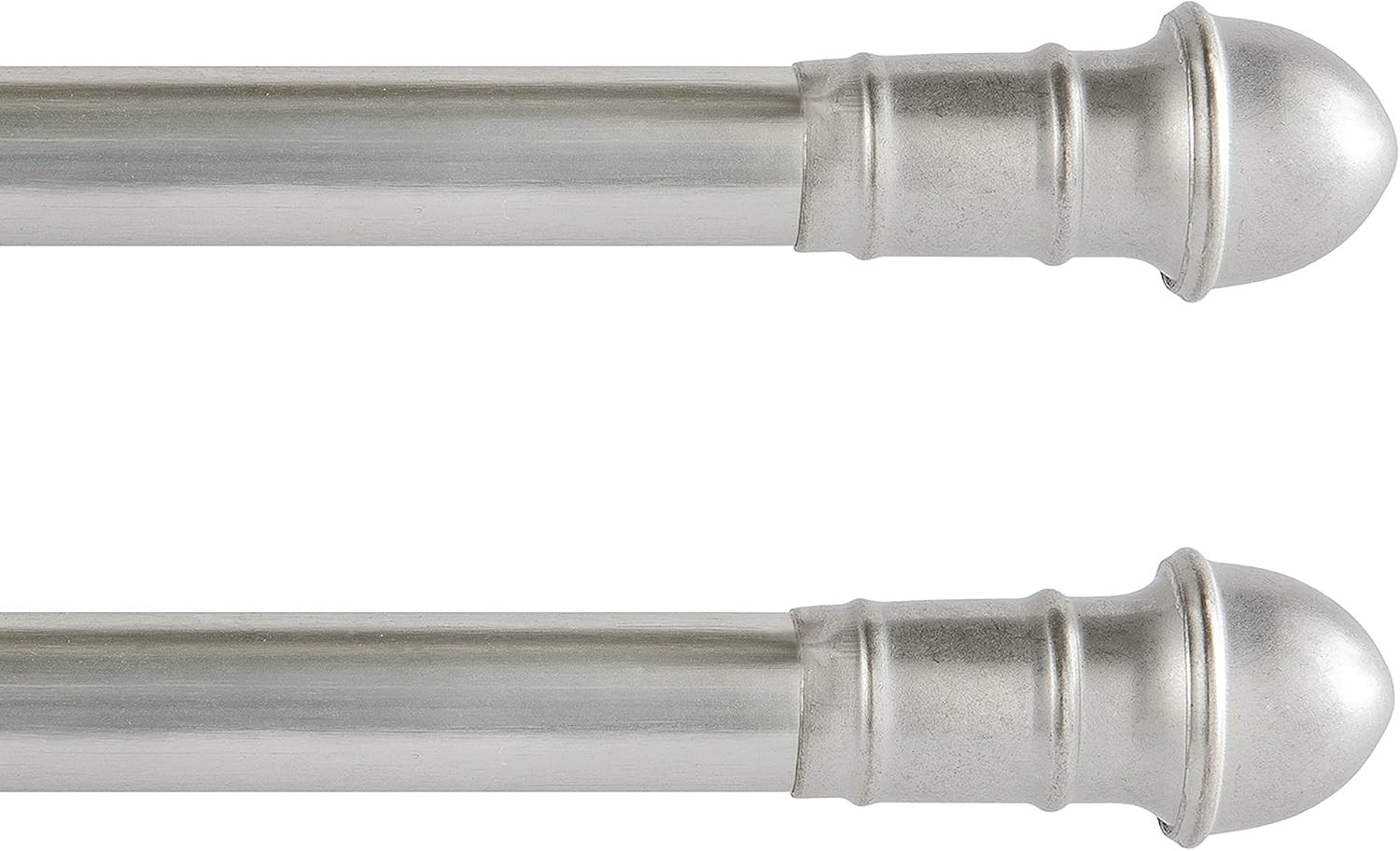 28-48 In. Adjustable Petite Café Curtain Rod, 2-Pack, 7/16 In. Diameter, Silver