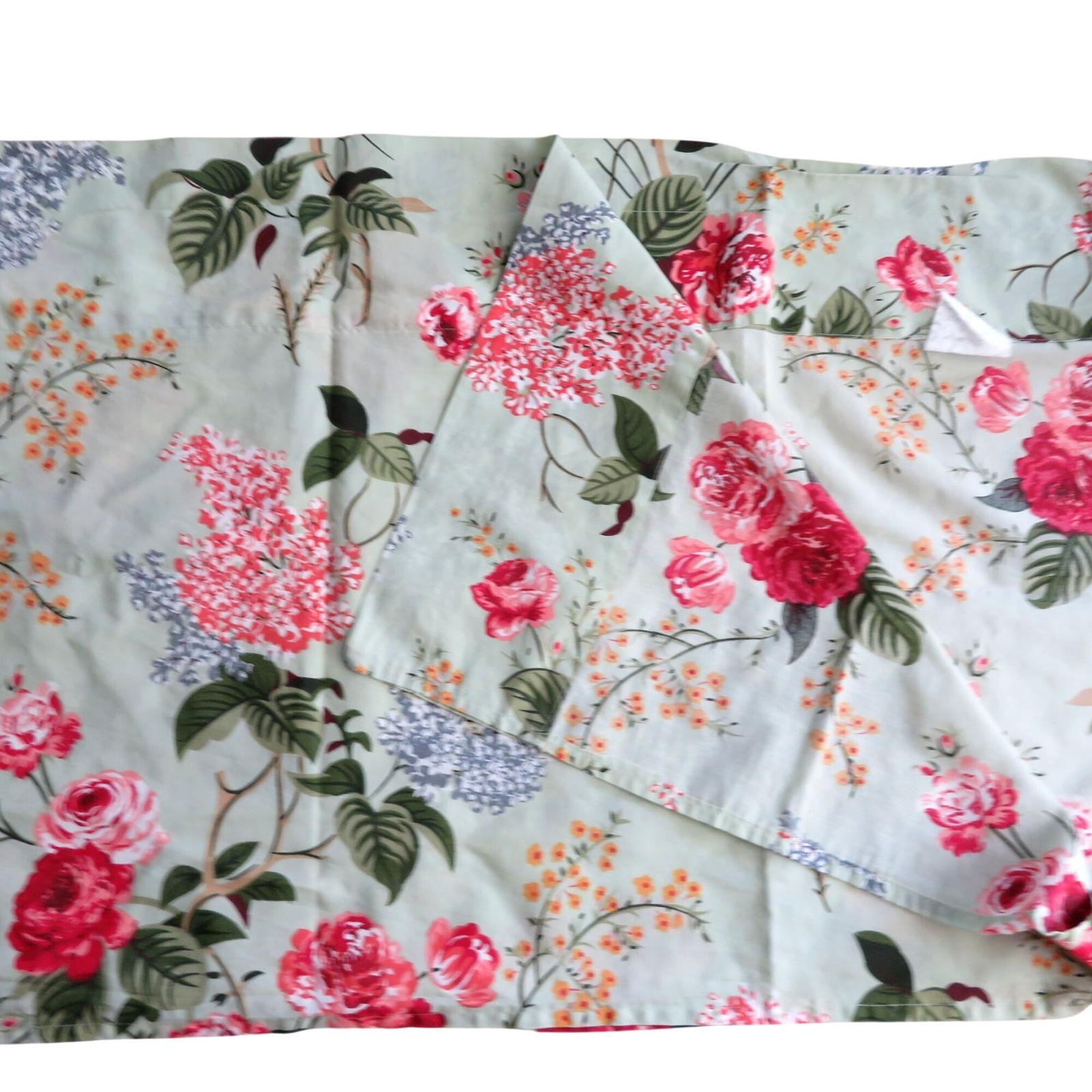 Vintage Floral Valance Light Green Background 78″x 20.5″ Cotton-Poly Blend