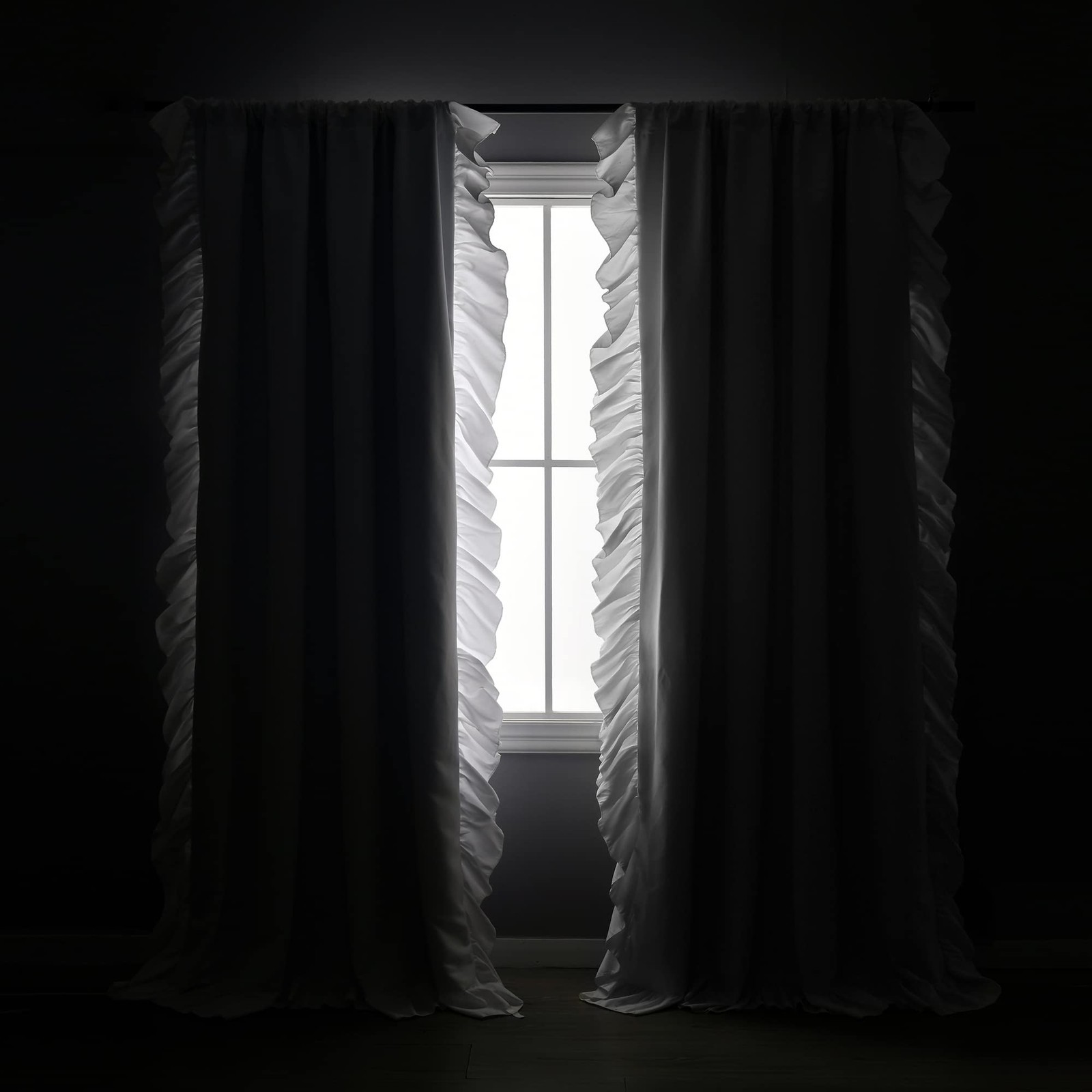 Lush Decor Reyna Ruffle 100 Lined Blackout Window Panel Single Panel 54 W X 84