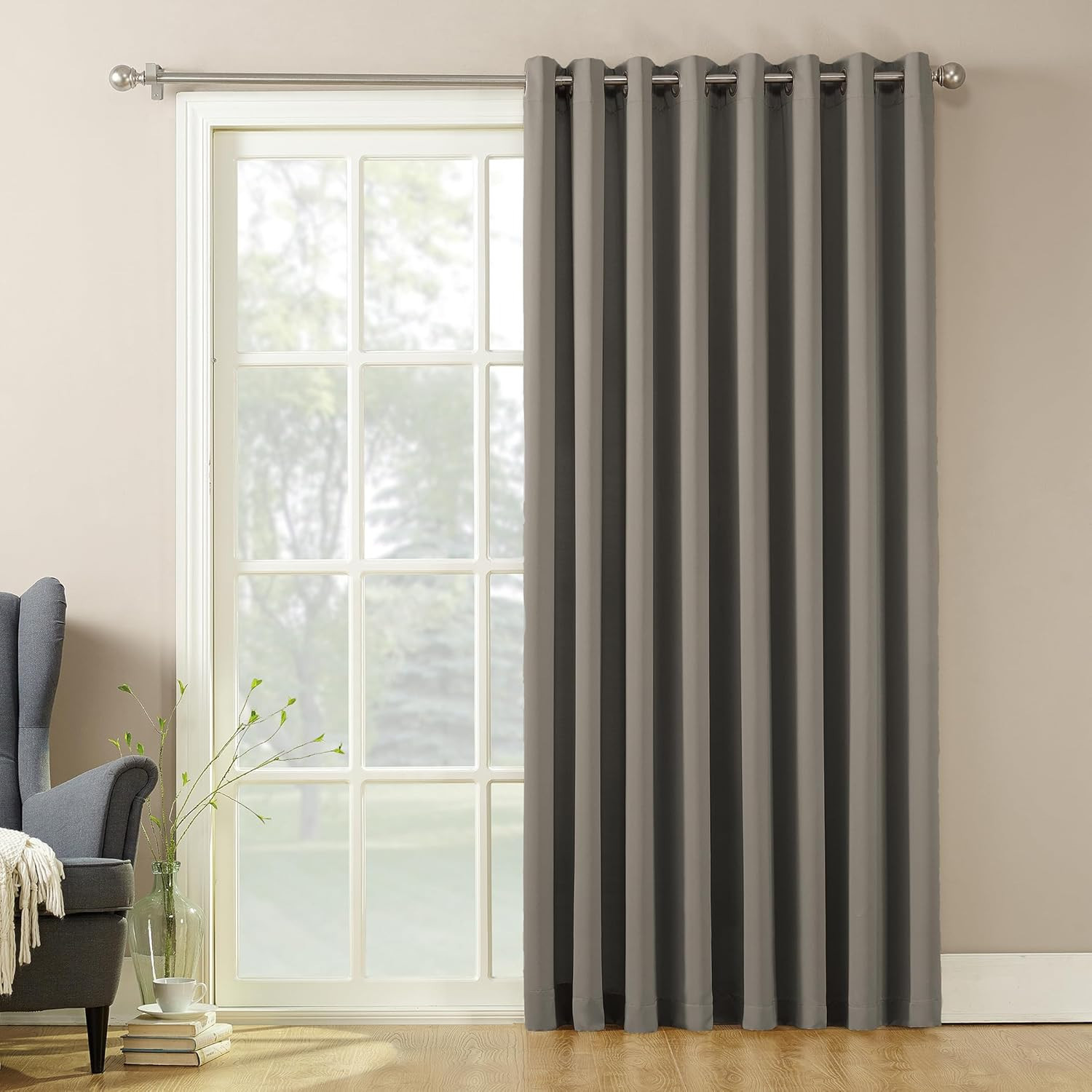 Barrow Energy Efficient Grommet Sliding Patio Door Curtain Panel, 100″ x 84″, Gr