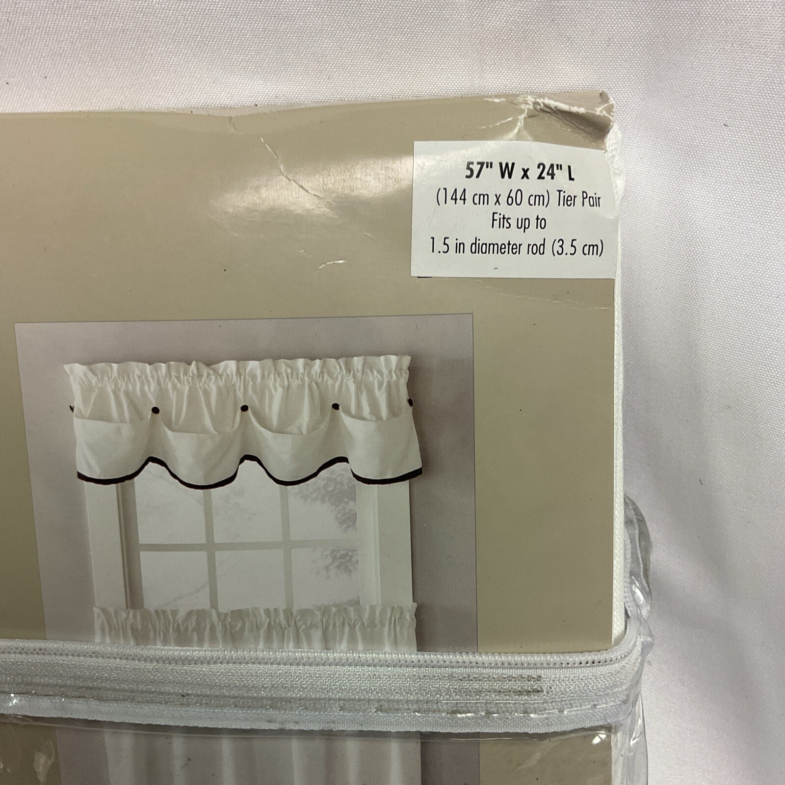 SKL Home Manor Versatile Tailored Window Tier – 2 Piece – 57×24″