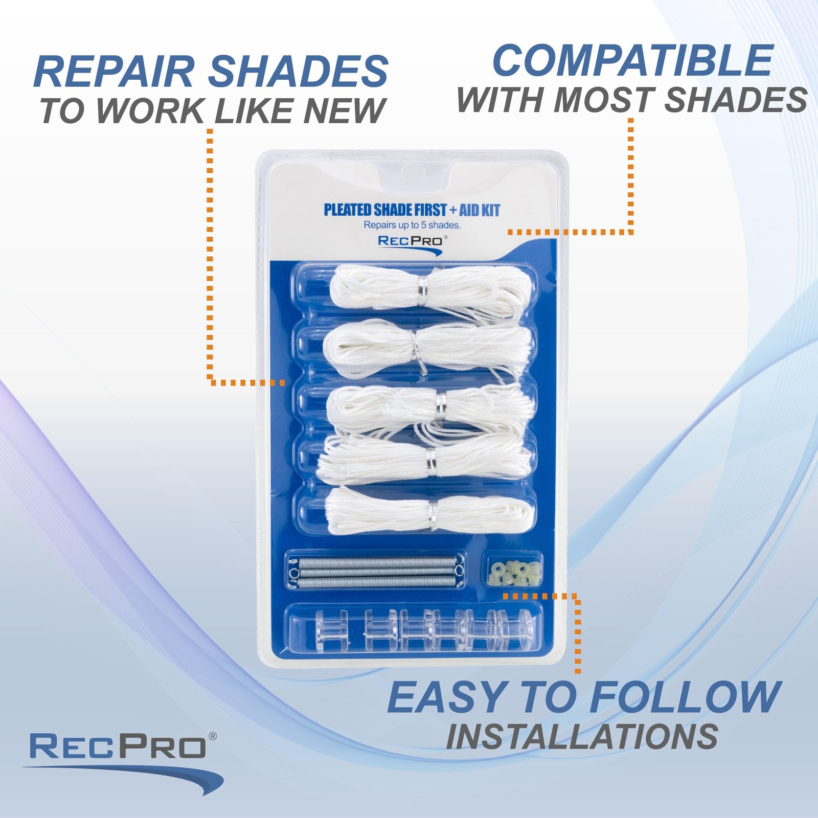 RV Pleated Shade Repair Kit | Day Night Window Shade Restringing Kit White