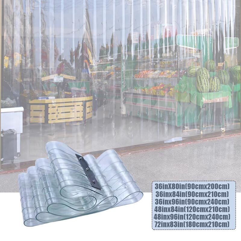 Strip Curtain PVC Door Curtain 48in x 96in Clear Plastic Door Strips Doorway