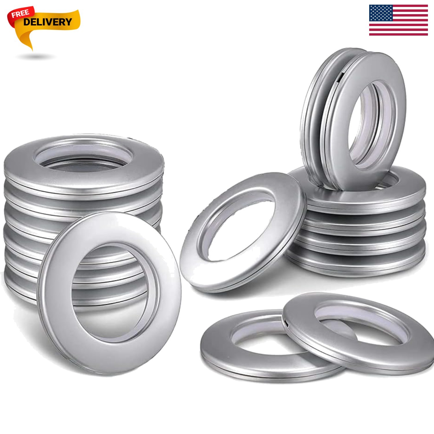 16 Pack Curtain Grommets Inner Diameter 1-9/16″, Curtain Eyelet Silencer Slid…