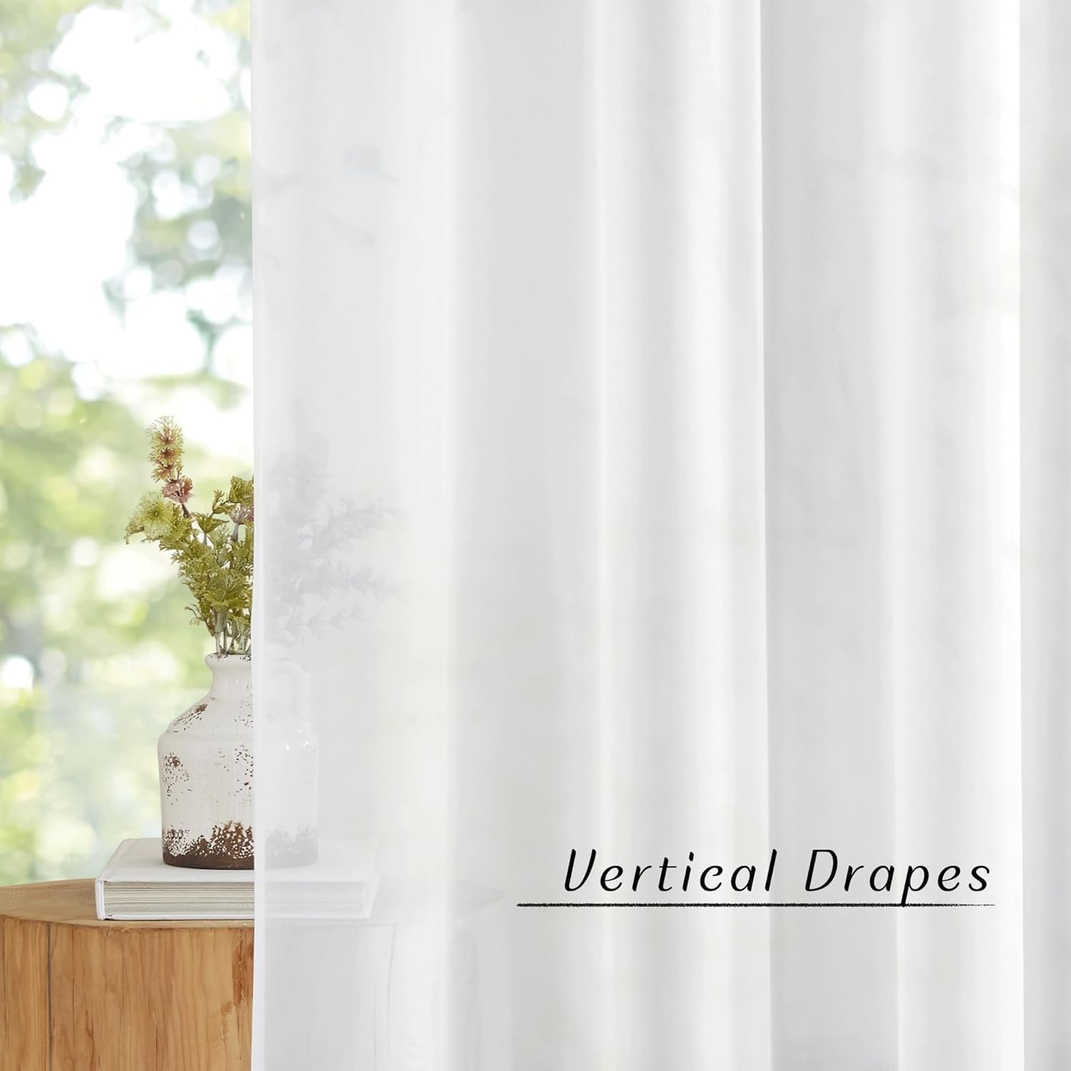 White Sheer Curtains 84 inches Long – Home Decoration Grommet Airy & Lightwei…