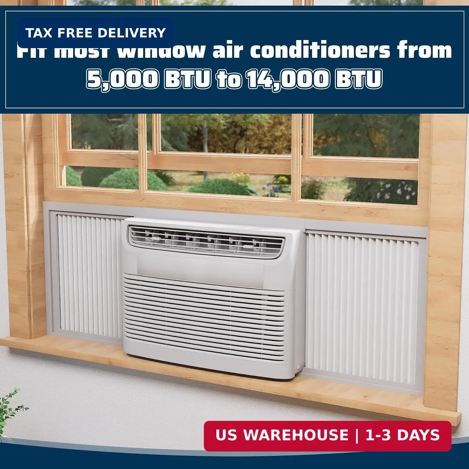 Window AC Side Panels Kit Extra Wide Window AC Sides 17″ H x 19-1/4″ W