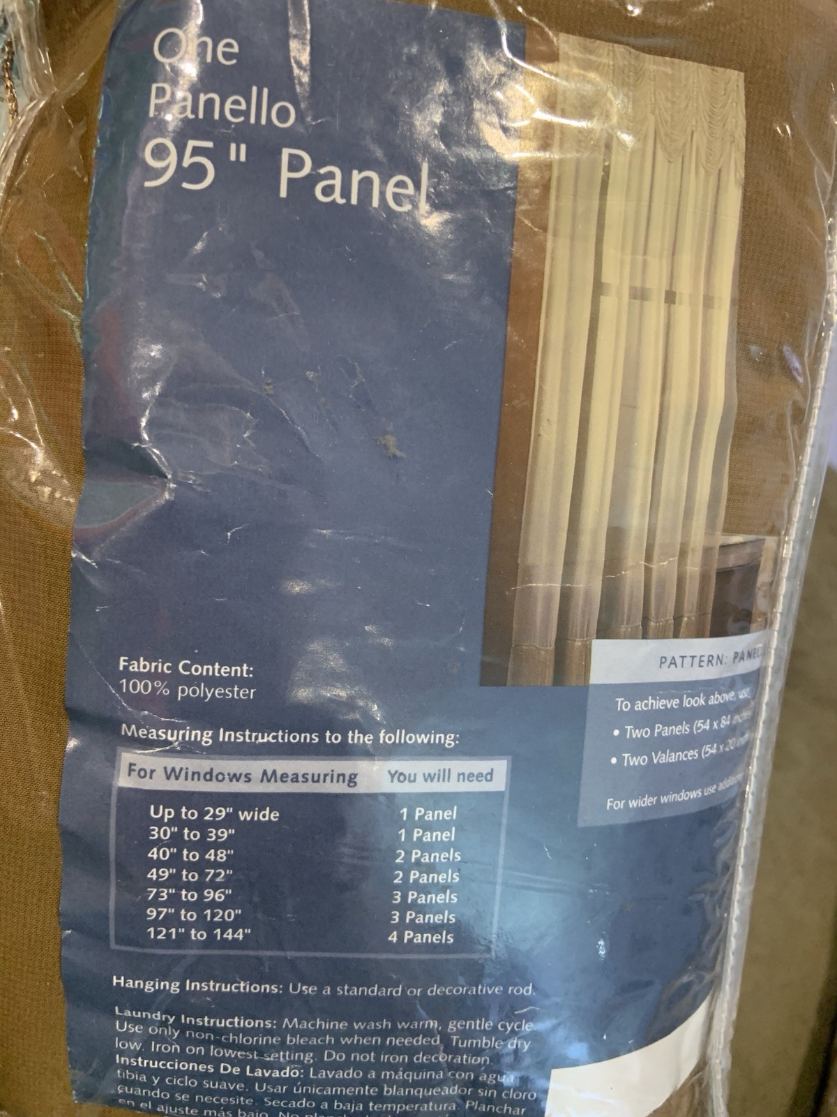 Mainstays Semi-sheer Curtain Panello 95” Panels Lot Of 3 Open Package New