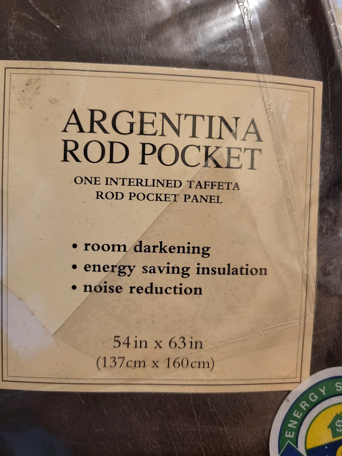 CHF Peri Interlined Rod Pocket Panel Argentina Chocolate Brown Curtain Panel 63″