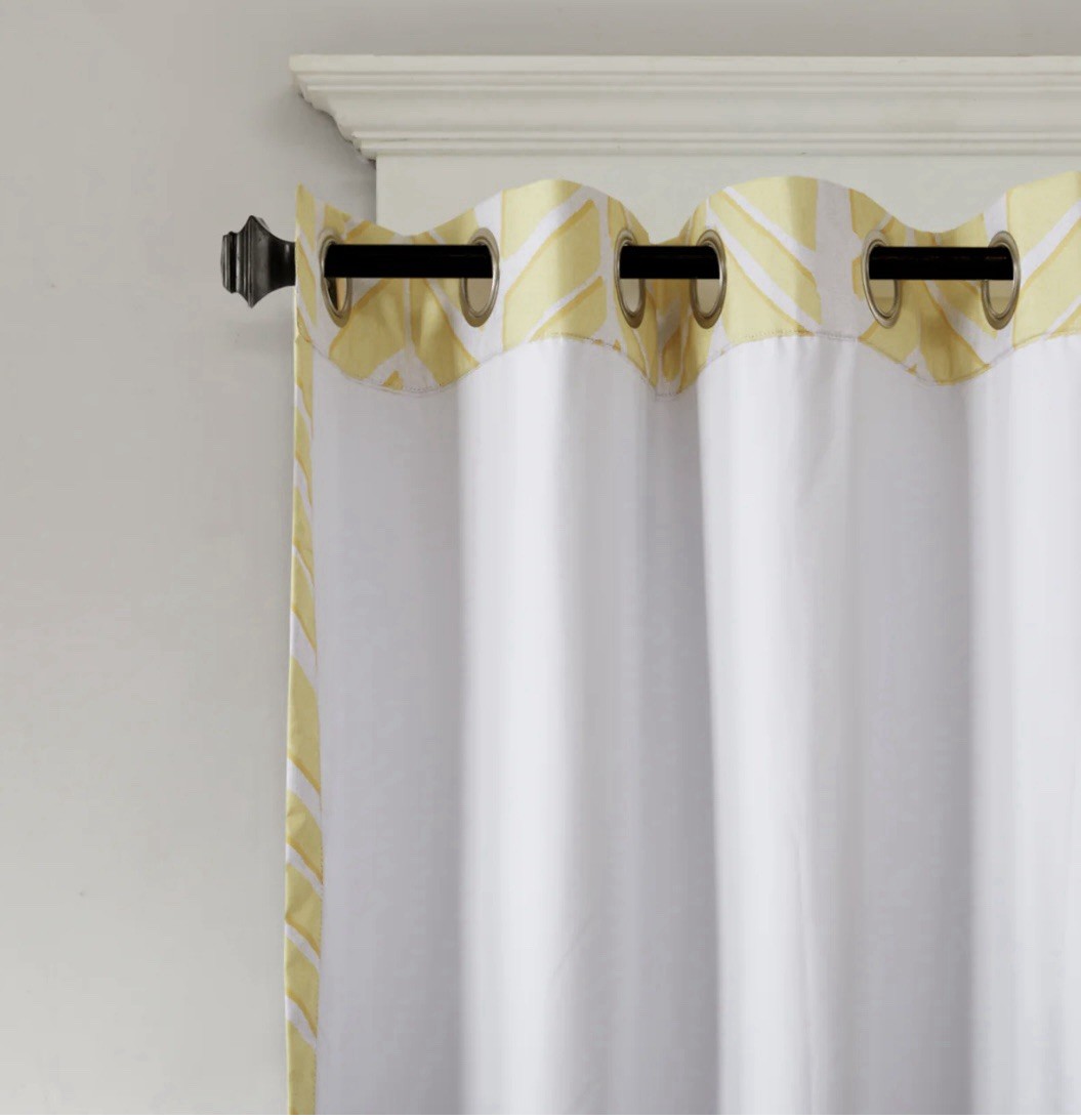 Intelligent Design Adel ID40-1014 Yellow Floral, 1 Window Panel 50″W x 84″L, NEW