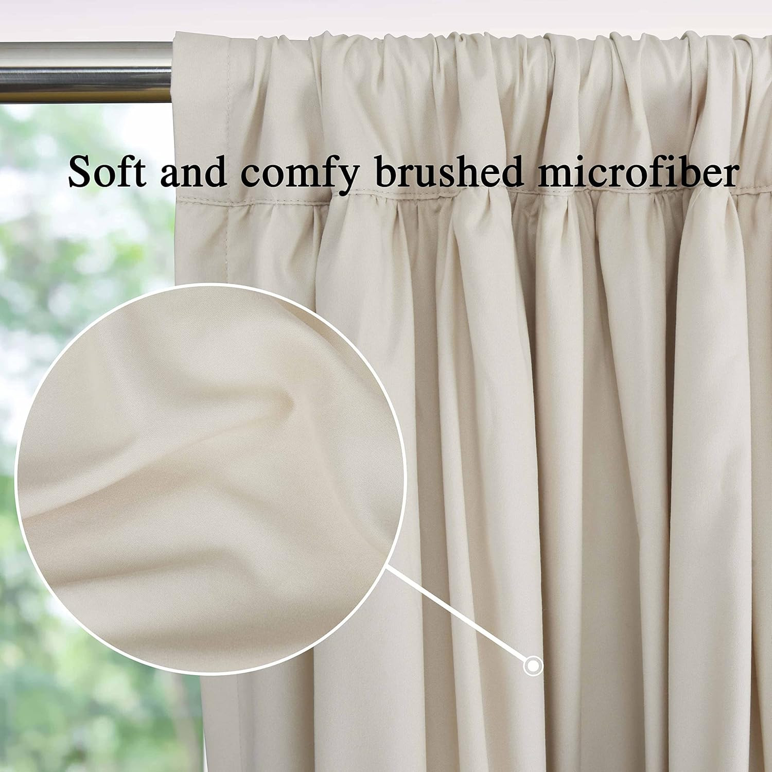 Thermal Insulated Blackout Window Curtains, 54″ W X 84″ L (Pair), Boho Ruched Wi
