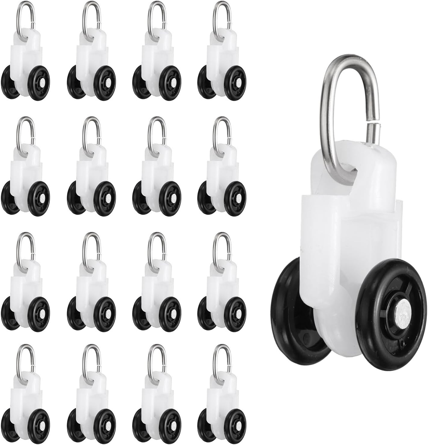 50Pcs Curtain Track Rollers Curtain Rail Pulleys Runners Plastic Ceiling Gliders