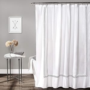 Hotel Collection Shower Curtain Fabric Minimalist Plain Style Bathroom Design,