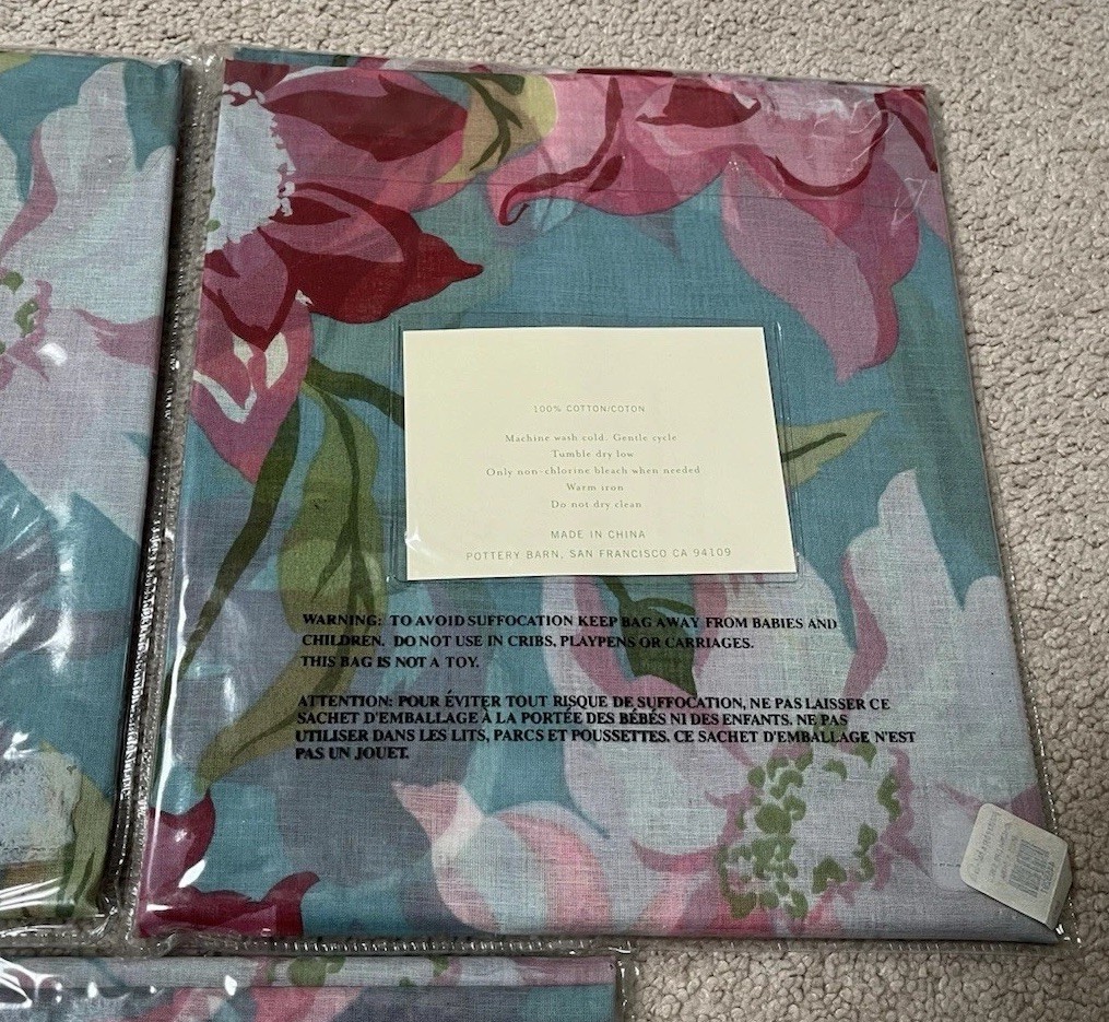 Vintage Pottery Barn 100% Cotton Johanna Voile Drapes 44” x 63” Lot of 3 RARE