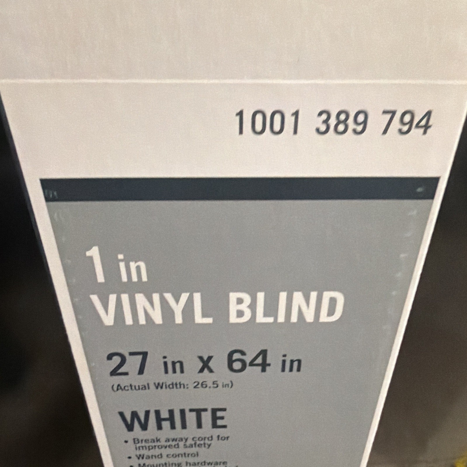 Vinyl Mini Blinds White 1″ Slat 27×64” Light Filtering Wand Control Valance