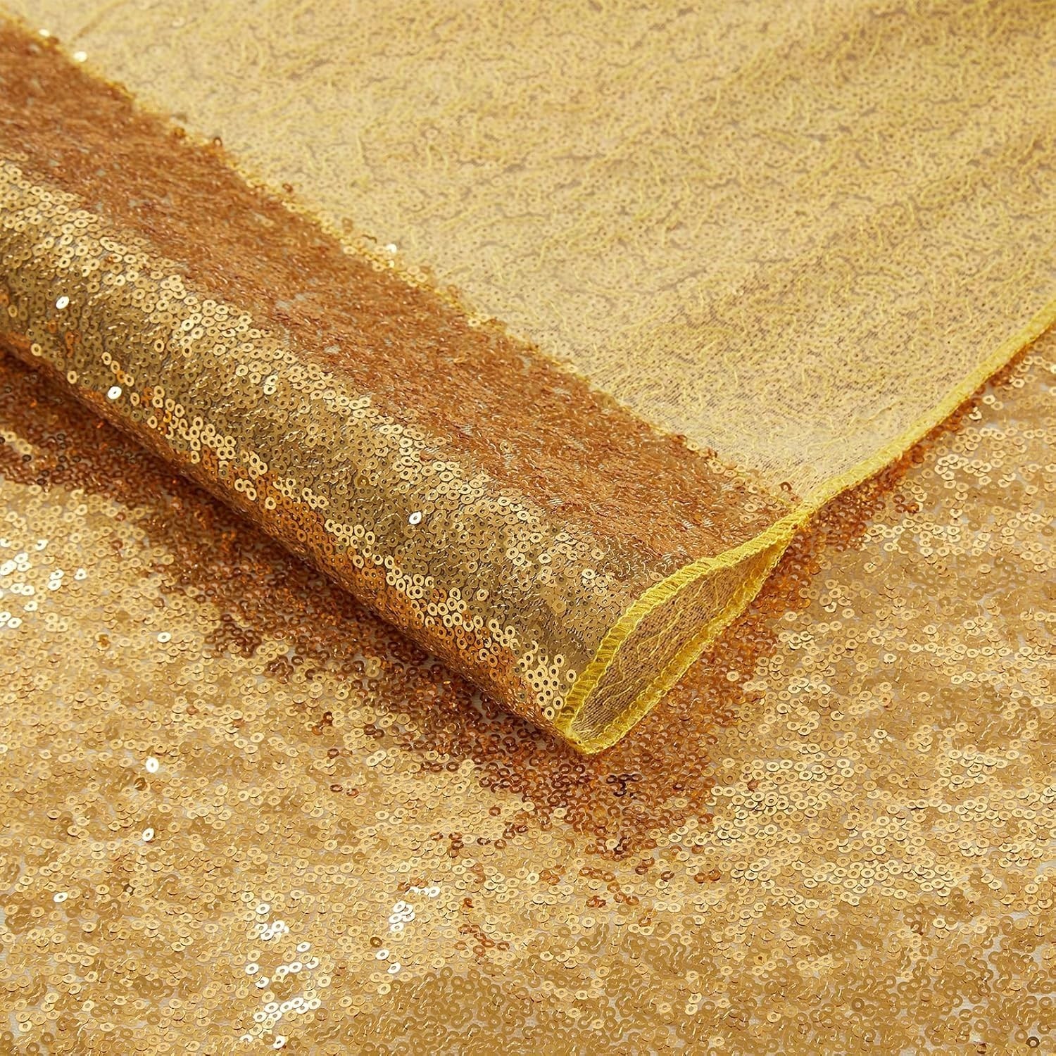 Paneles De Telón De Fondo Con Cortinas Con Lentejuelas Doradas, 2FT x 8FT NUEVO.