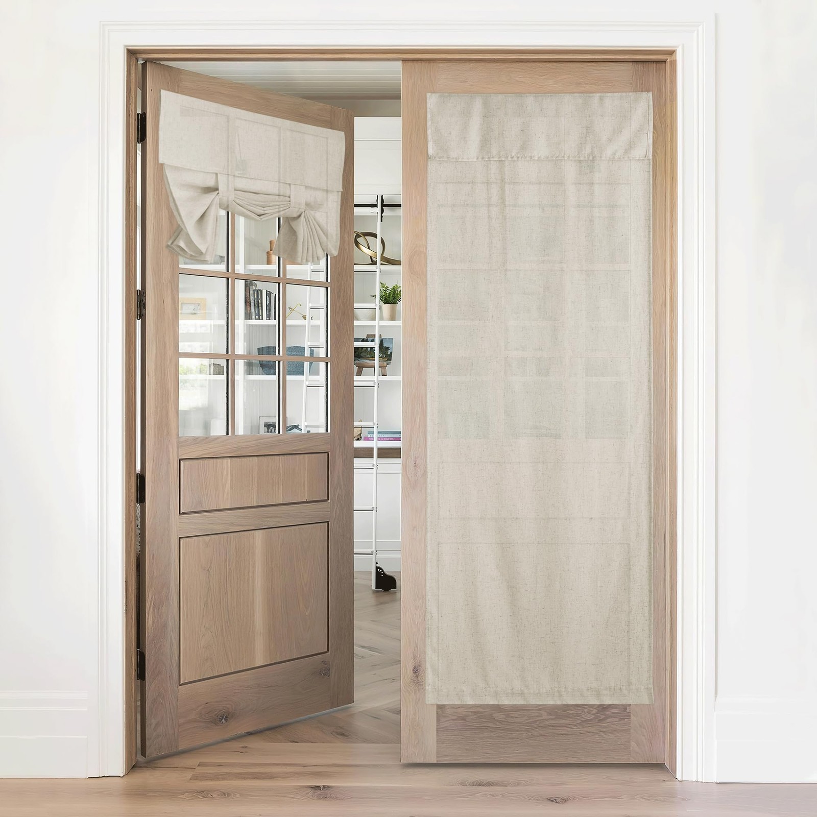 Natural Linen Blended French Door Curtain Privacy Light Filgtering Tricia Win…