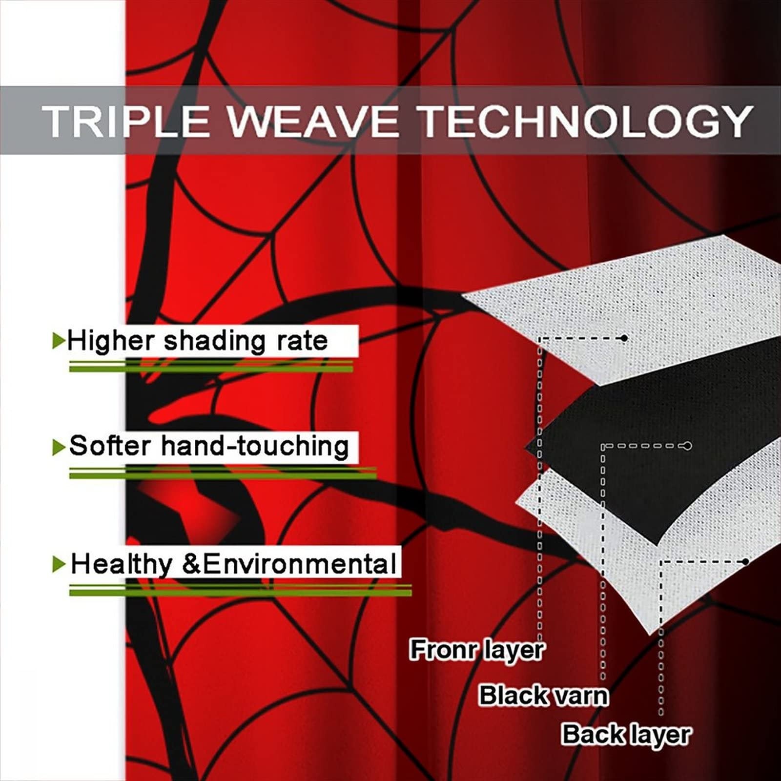 Spider Web Window Curtains for , Big Spider Black Spiderweb Blackout Rod Pock…