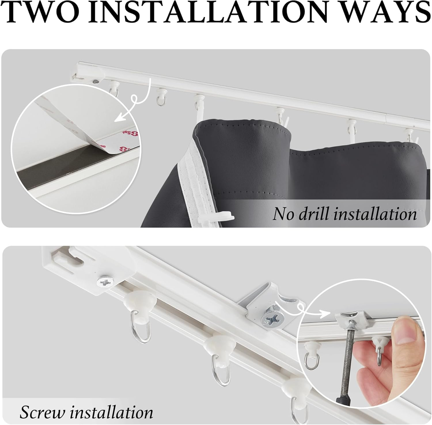 Room Divider Curtain Set with Ceiling Track Privacy Blackout Thermal Insulated