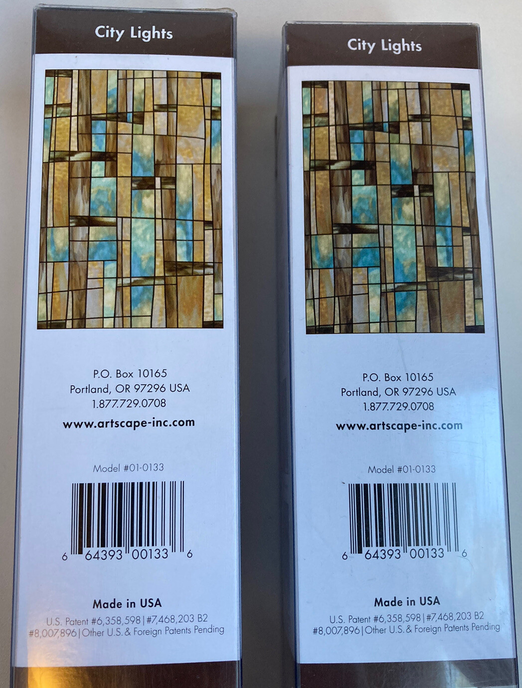 2 NEW Artscape Stained Glass Privacy Decorative Window Film 24 x 36 City Lights