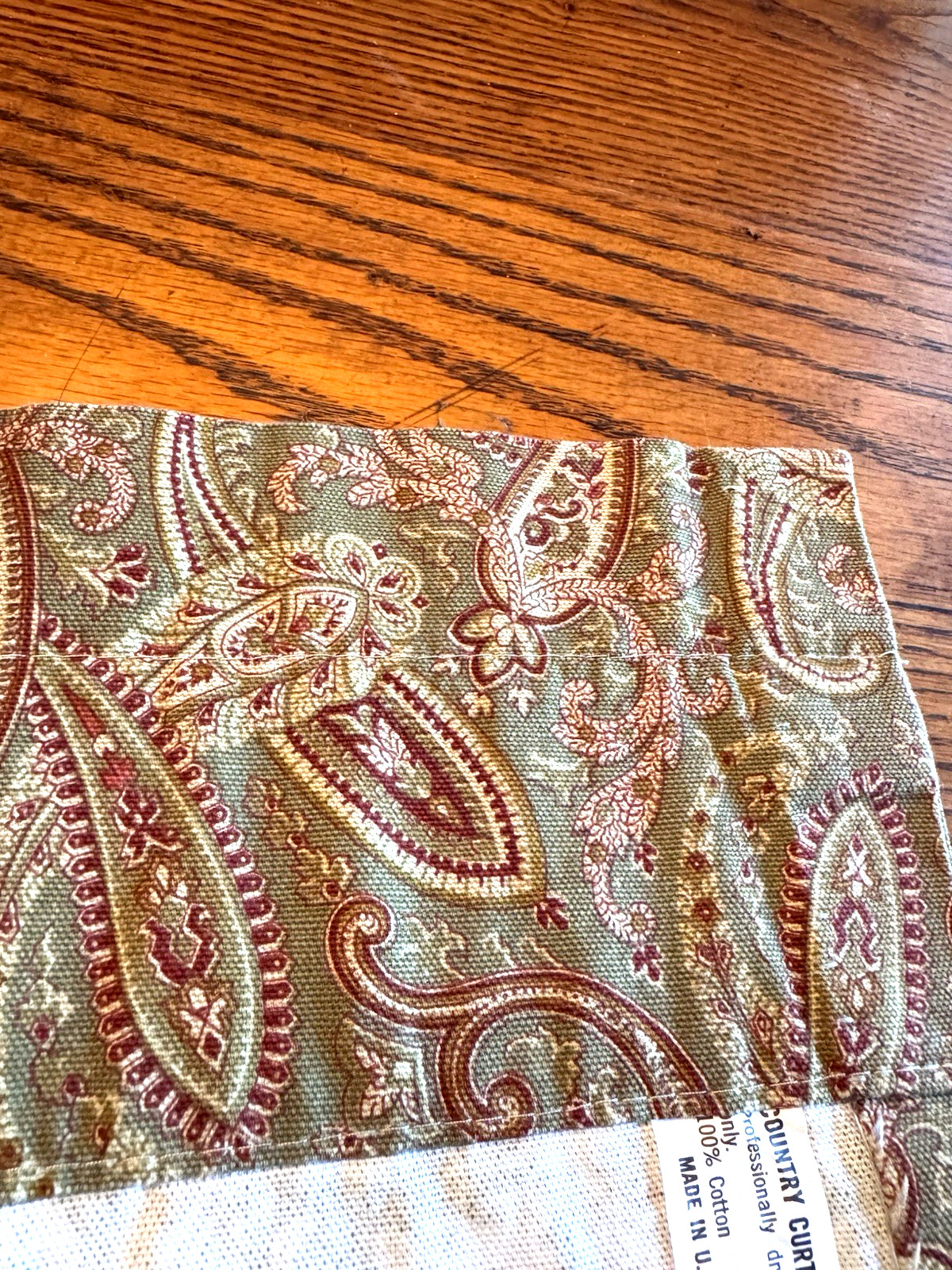 Country Curtains Vermont Country Paisley Valance Heavy Cotton 76×16″ Green FrShp