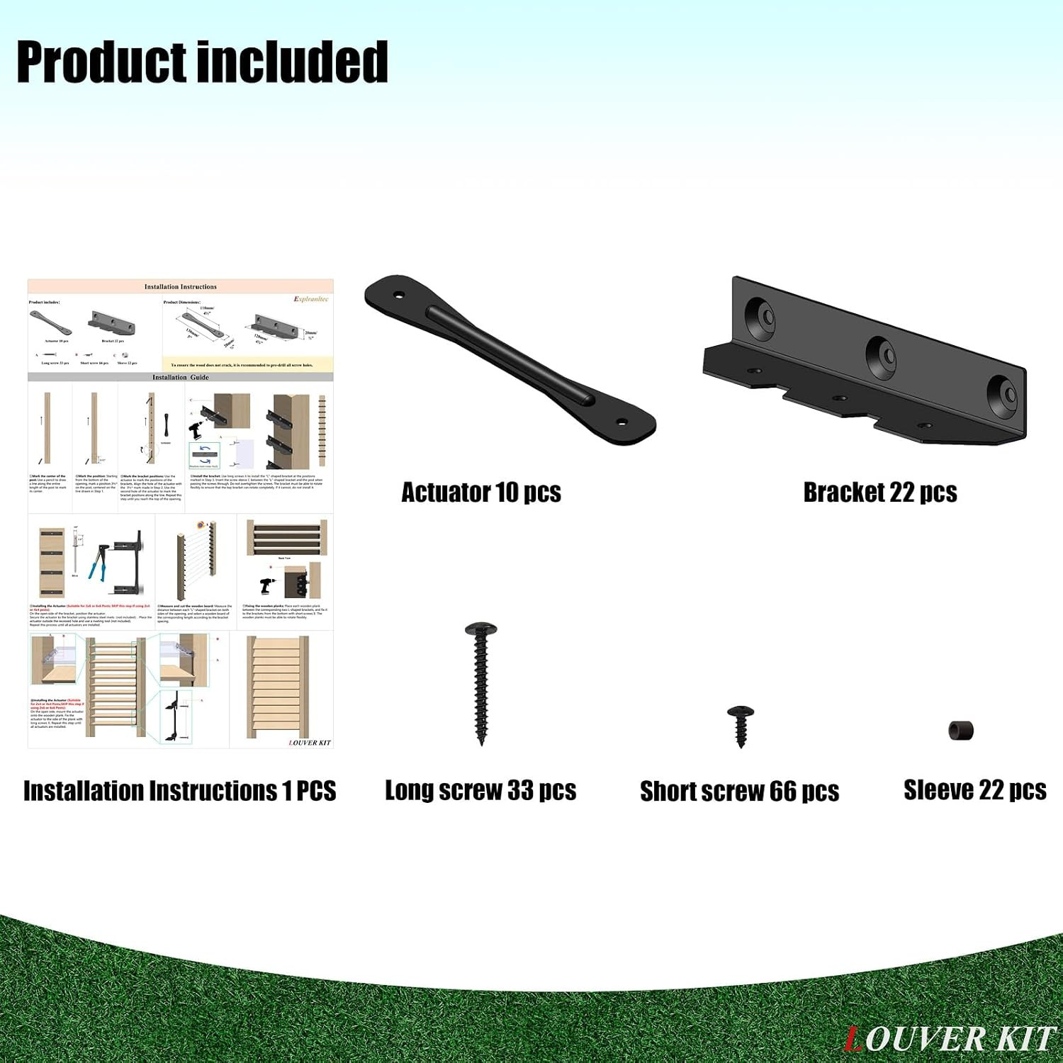 Deck Sunblind System Brackets, Louver Hardware System for Blinds and Shutters, H