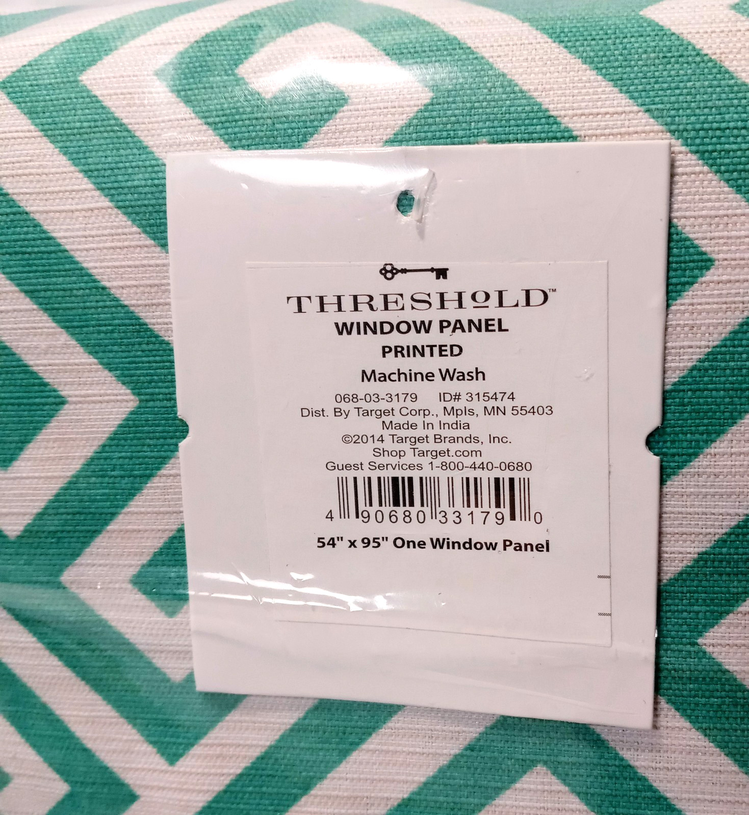 2 Panels Threshold Green & White Greek Key Window Curtain 54 x 95 Target India
