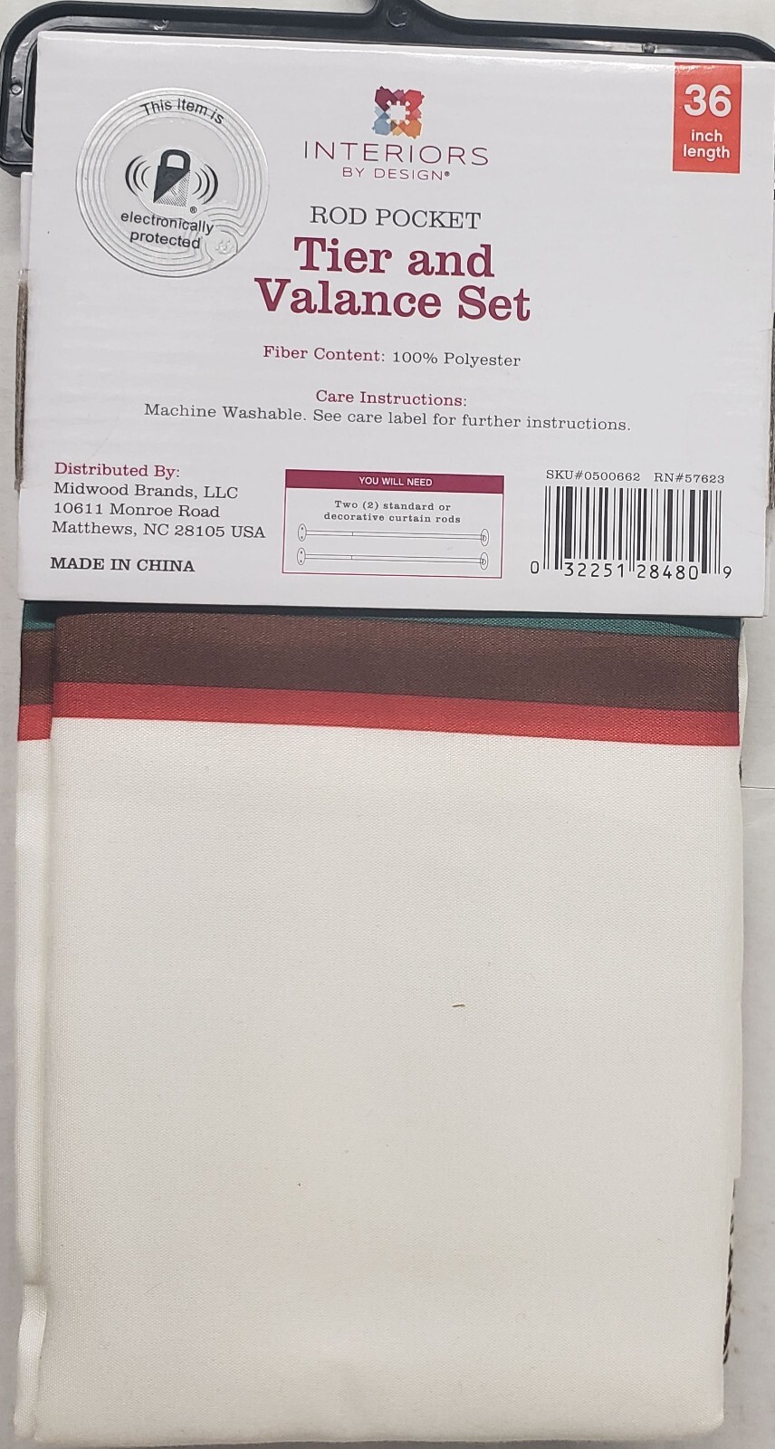 3pc. Rod Pocket Curtains Set(2 Tiers & Valance 60″x14″)DIFFERENT ROOSTERS,C13,MB