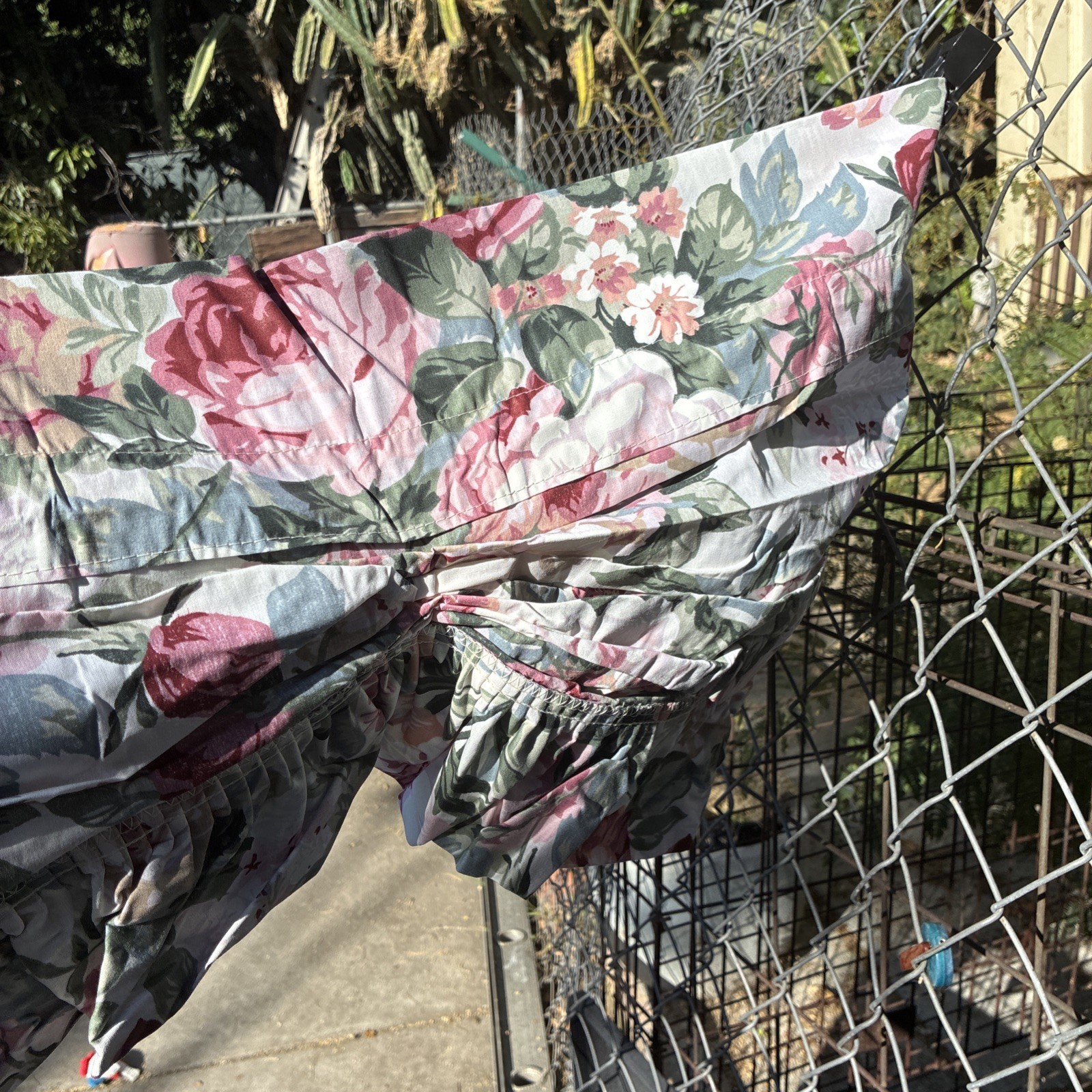 1 CROSCILL Vintage Rose Arbor ROSES RUFFLED GATHERED VALANCE