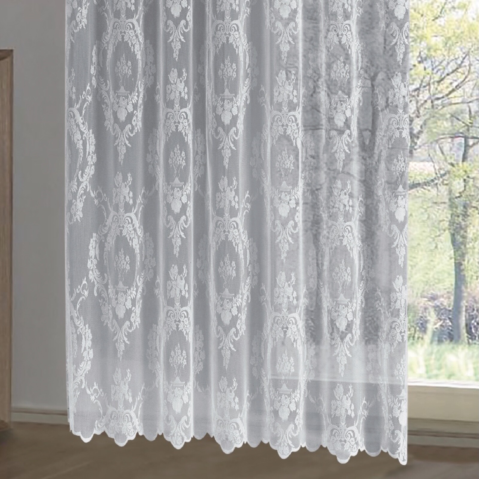 Crown Shabby Chic Lace Window Curtain Panels Vintage Lace Panels