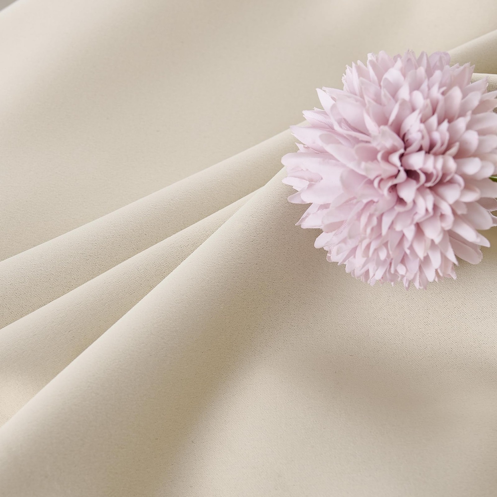 Oyring Soundproof Curtains 3-In-1 Beige Blackout Curtains 108 Inches Long For