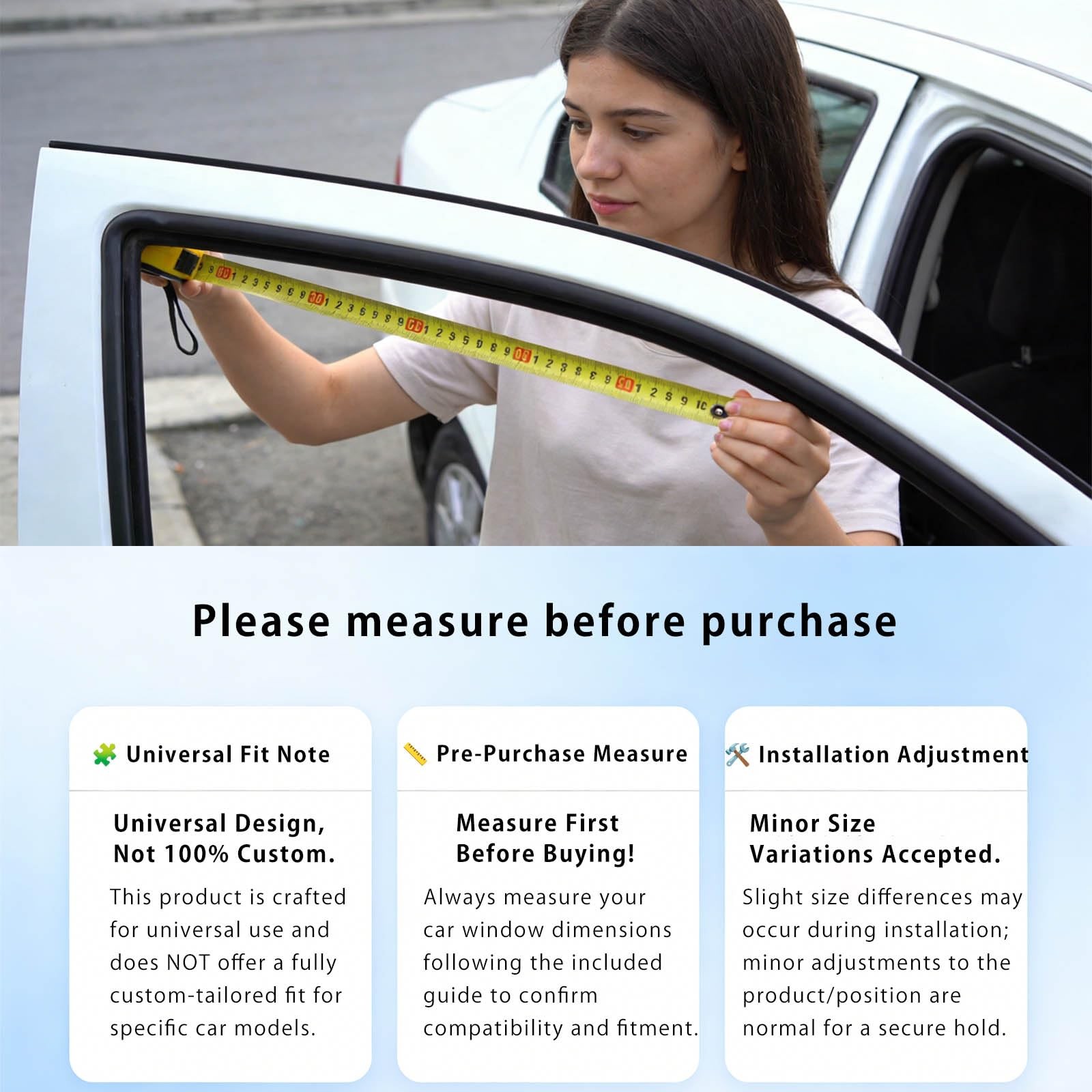 Car Window Sun Shades Curtains – Magnetic Privacy front and back-4pcs, Black