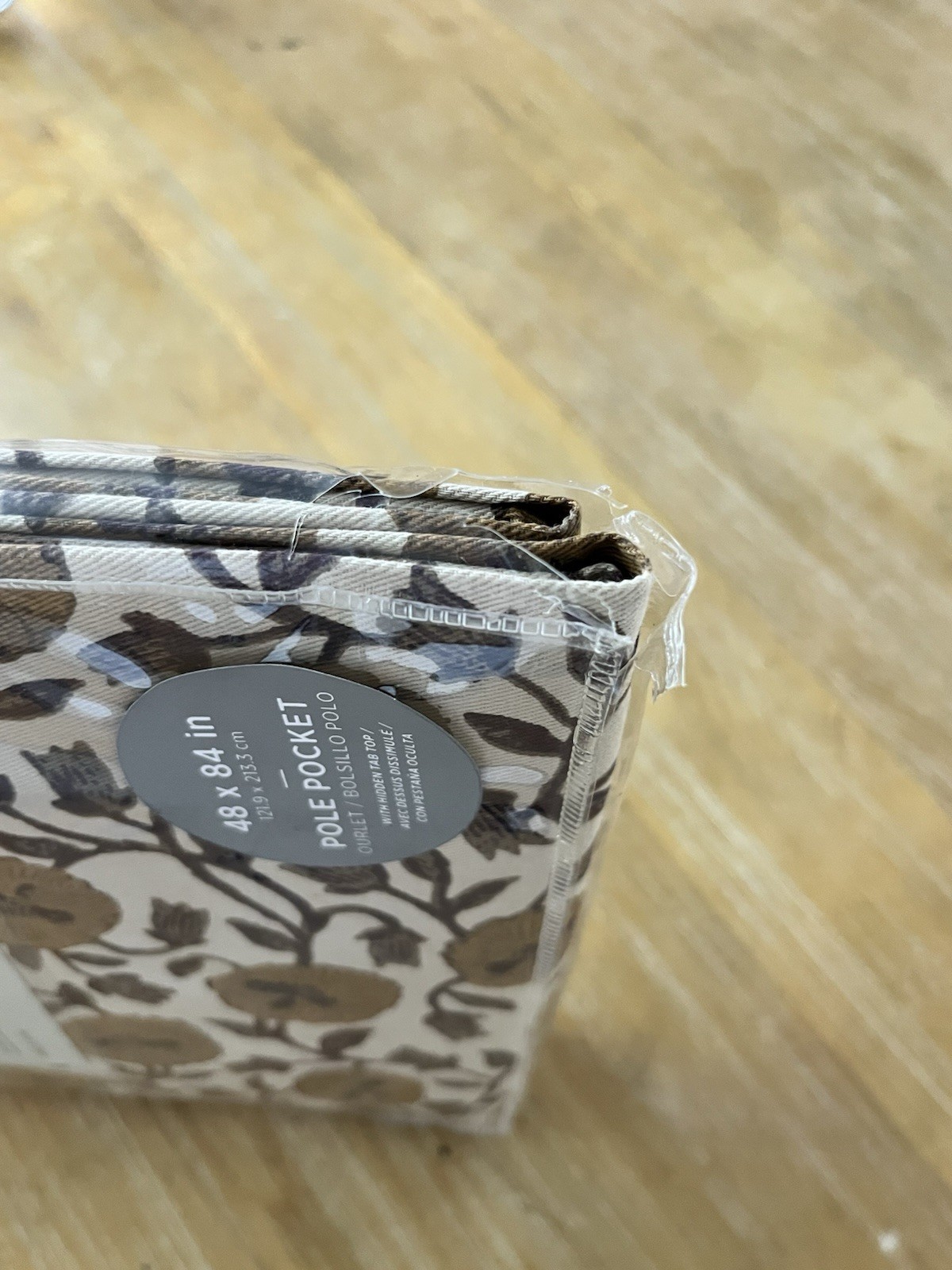 1 West Elm Cotton Canvas Laney Floral Curtain 48 X 84 Honey