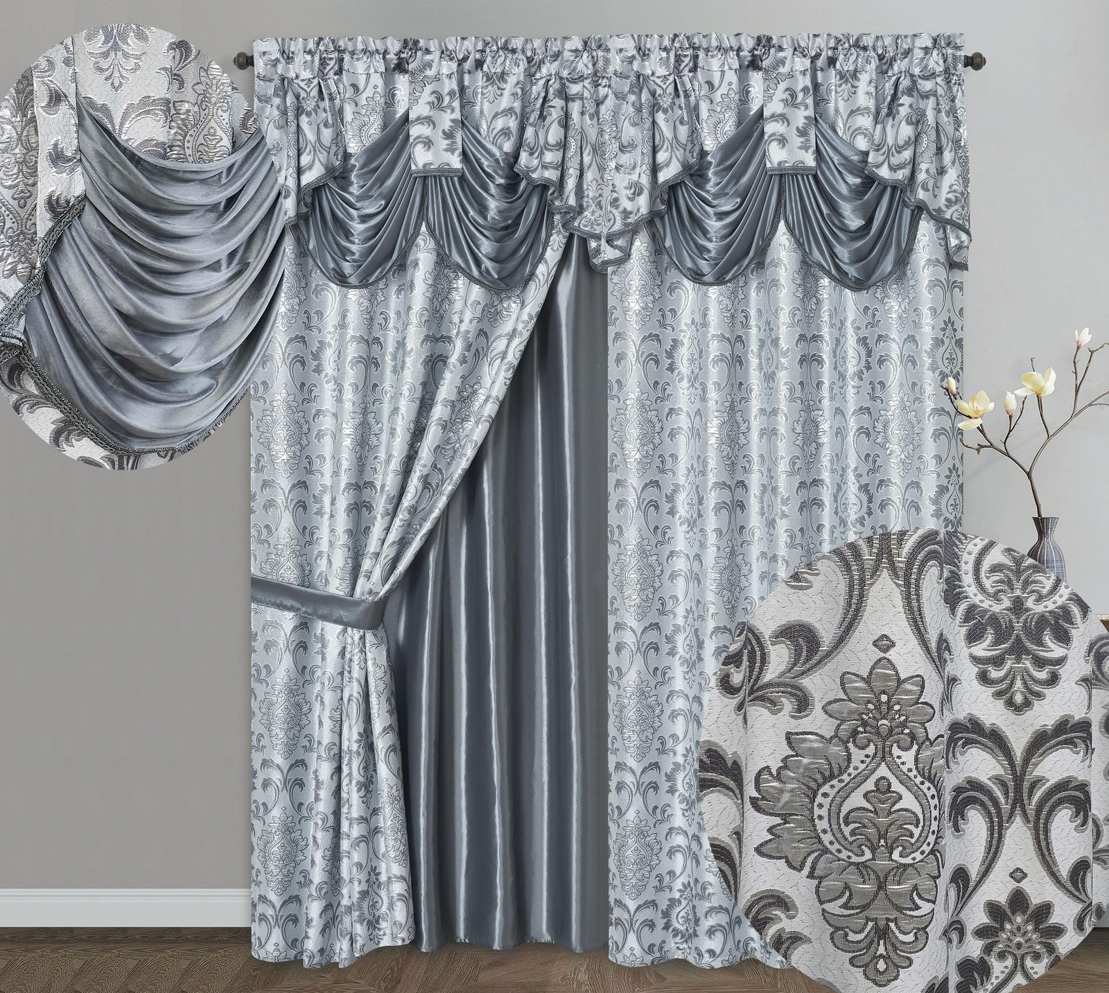GOHD Samba Star. Jacquard Window Curtain Panel Drape with Attached Fancy Vala…
