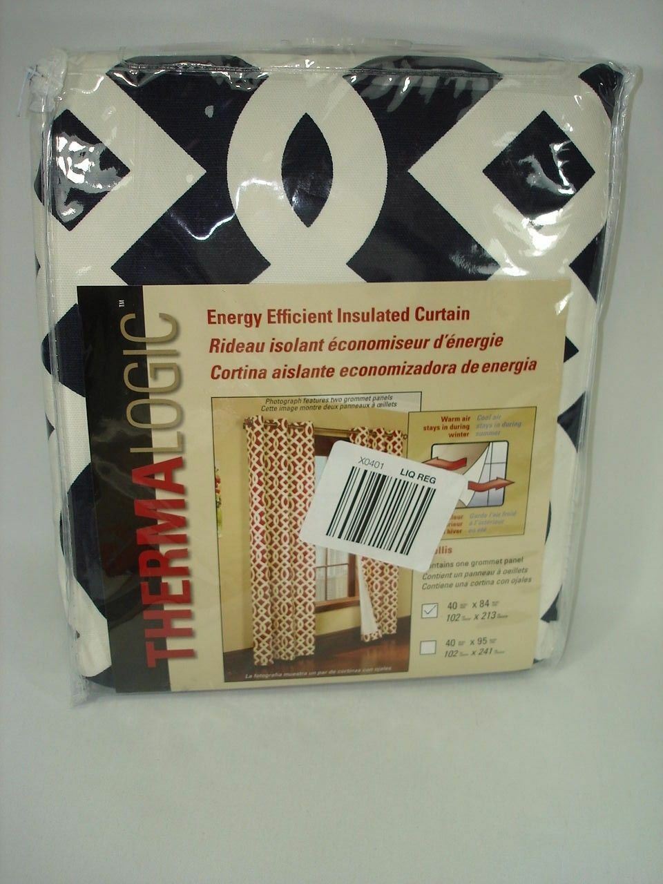 Thermalogic Trellis Insulated Printed 1 Panel BLUE WHITE NEW 40 X 84 NEW