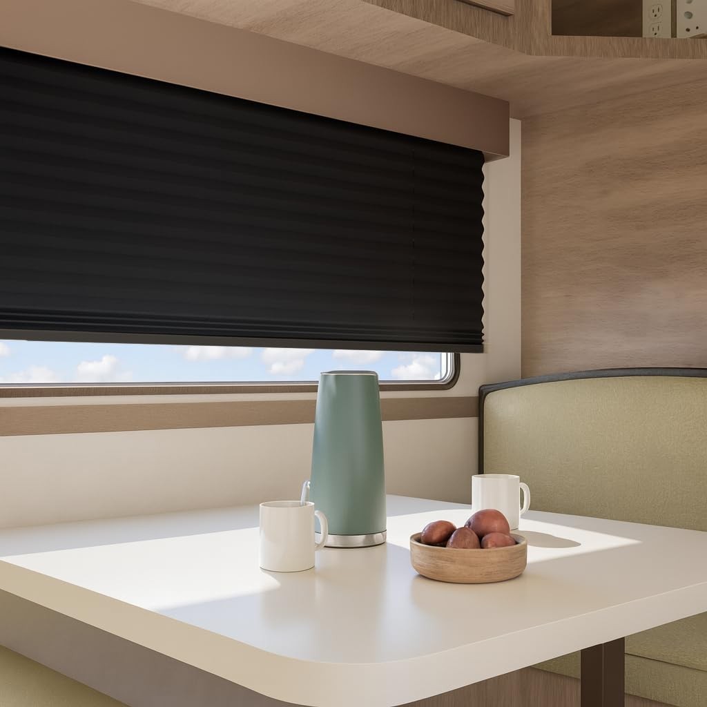RV Blackout Shades Cordless Camper Windows Pull Down Curtains 14×24 Inch