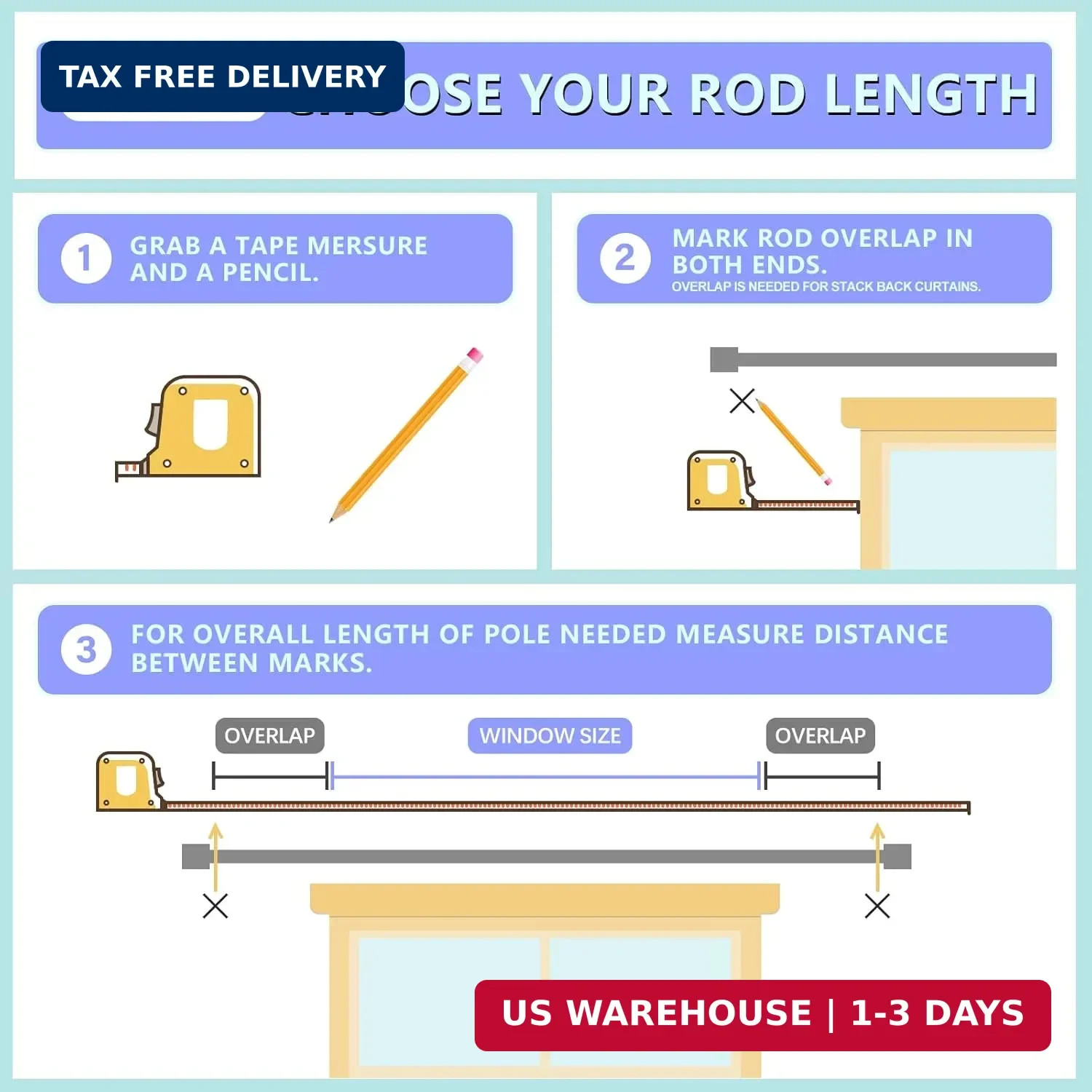 Byondeth Curtain Rods for Windows 16 to 144 Inches Adjustable Length 1 Inch Diam