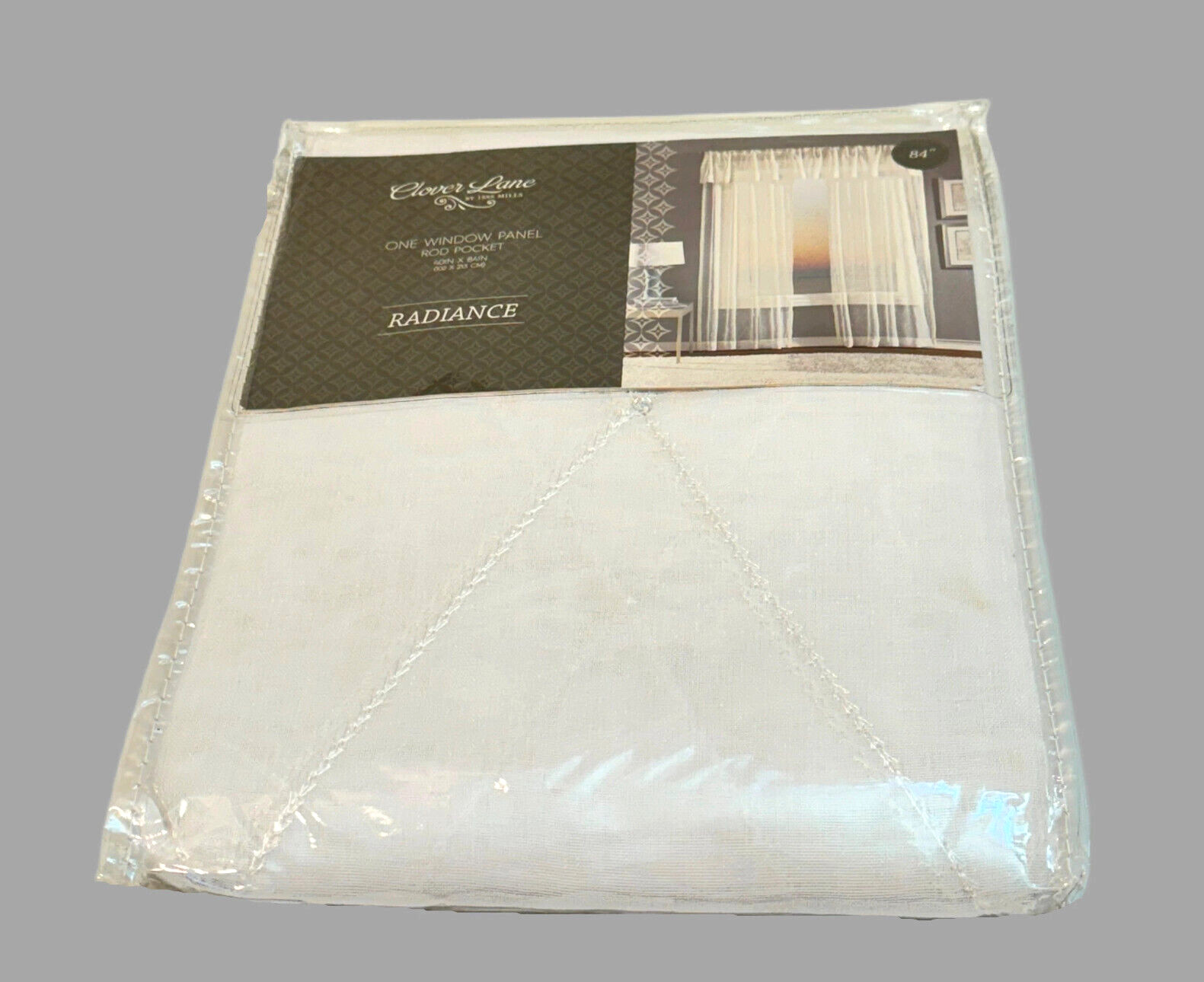 1888 Mills Clover Lane Radiance Window Panel 40″ x 84″ White Sheer Embroidered