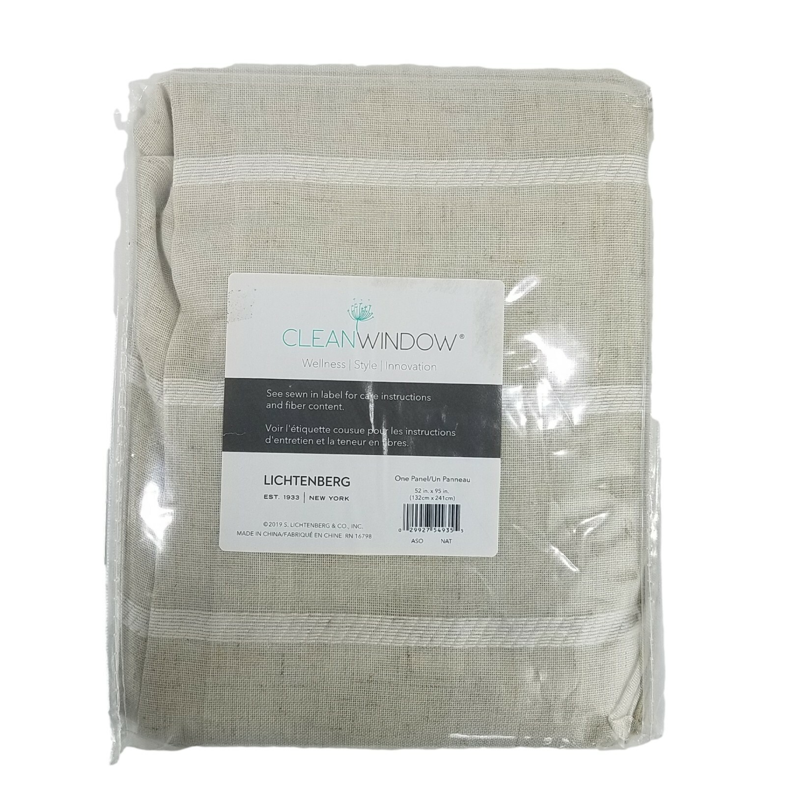Lichtenberg Curtain 2 52”x 95″ Panels Oatmeal with Stripe