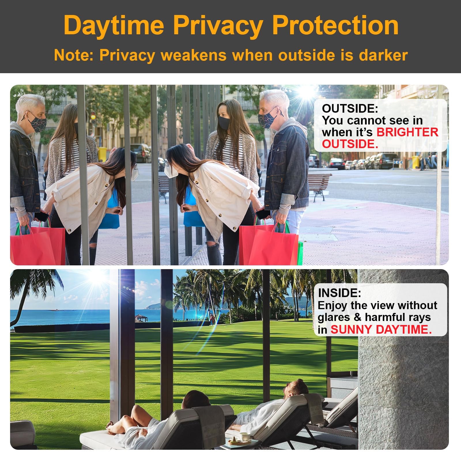 Savvy Choice Tinted Black Window Privacy Film 35.4×393.7