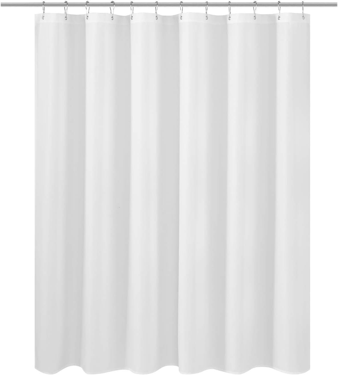 N&Y HOME Short Fabric Shower Curtain Liner 60 72″W x 60″L (Pack of 1), White