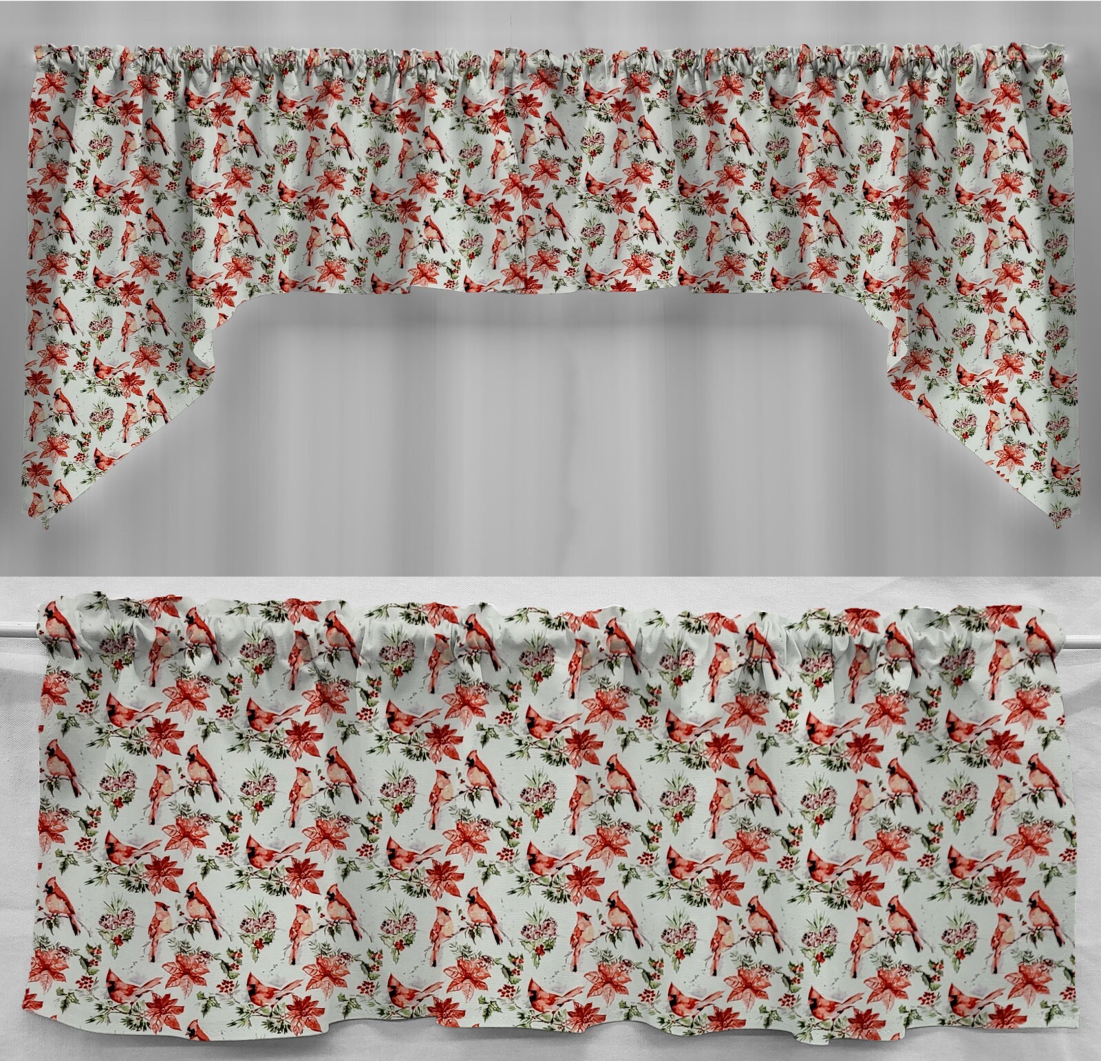 Winter Cardinals Valances, Curtains or Swags