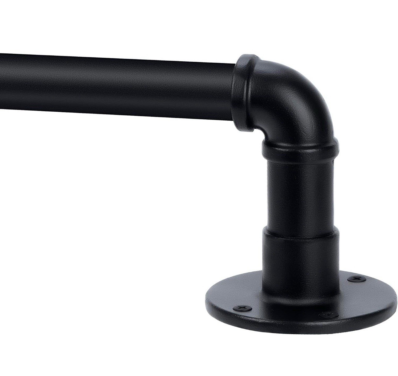 Industrial Black Curtain Rod for Windows adjustable from 48″to 84″, 1 in